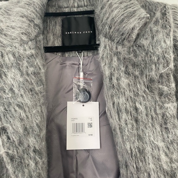 Grey Wool Blend Coat - Picture 3 of 4